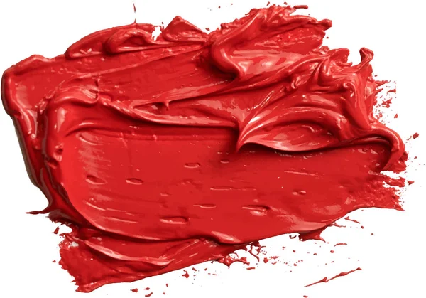 Texturizado Trazo Pintura Óleo Rojo Convexo Con Sombras Eps Ilustración — Vector de stock