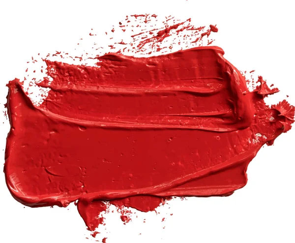 红色口红样本 油纹理油漆染色刷笔画隔离在透明的背景 Eps 矢量插图 — 图库矢量图片