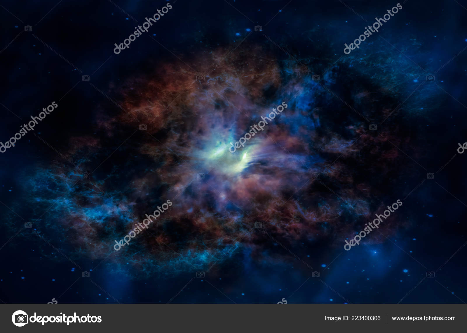 Landscape Background Fantasy Alien Galaxy Glowing Clouds Stars