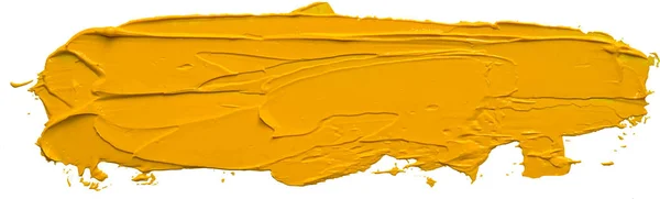 Teksturowane Żółta Farba Olejna Długich Pociągnięć Wypukłe Cieniami Przezroczystym Tle — Wektor stockowy