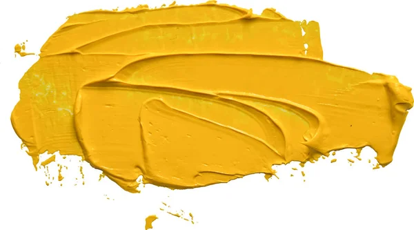 黄色のオイル ペイント ブラシ ストローク 透明な背景で隔離の凸をテクスチャしました Eps ベクトル図 — ストックベクタ