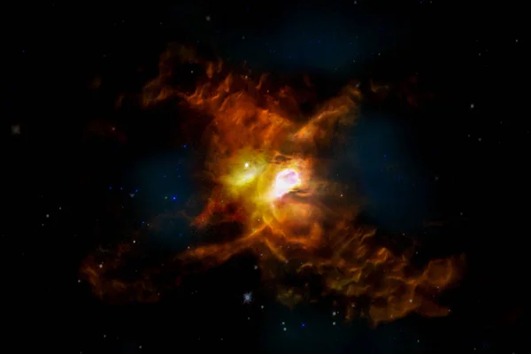 Raumhintergrund Mit Flamme Nebel Und Sternen Für Projekte Wissenschaft Forschung — Stockfoto