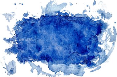 Sanat logo fırça Kağıt arka plan tasarım kontur üzerinde sulu boya boyalı. Başlık, logo ve satış afiş için boyalı tasarım mükemmel. Mavi renk.