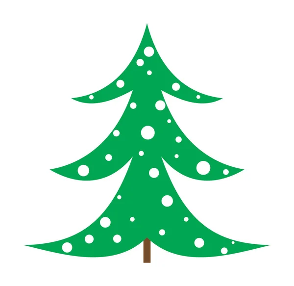 Doodle Árvore Natal Isolado Fundo Branco — Vetor de Stock