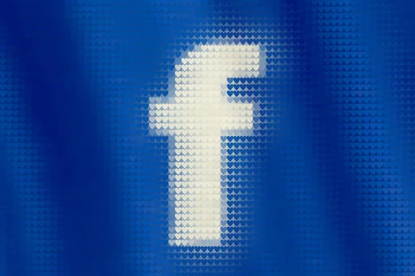 Herz Fliesen Mosaik Buchstabe Flache Web Zeichen Auf Blauem Hintergrund — Stockfoto