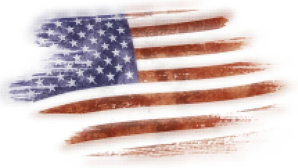 Mosaico Pittura Piastrelle Cuore Bandiera Degli Stati Uniti Soffiato Nel — Foto Stock