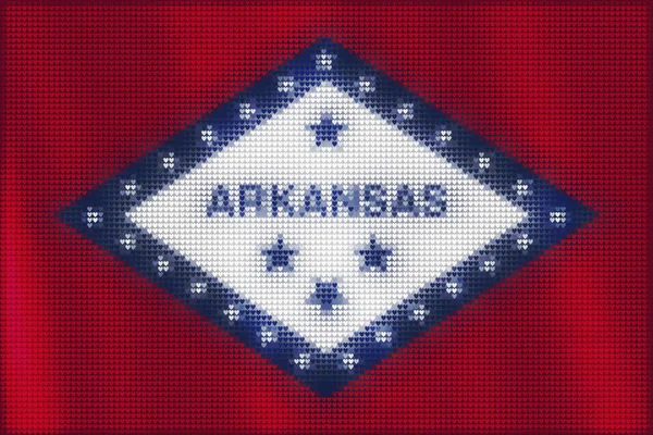Mosaico Pittura Piastrelle Cuore Arkansas Bandiera Soffiata Nel Vento Amore — Foto Stock