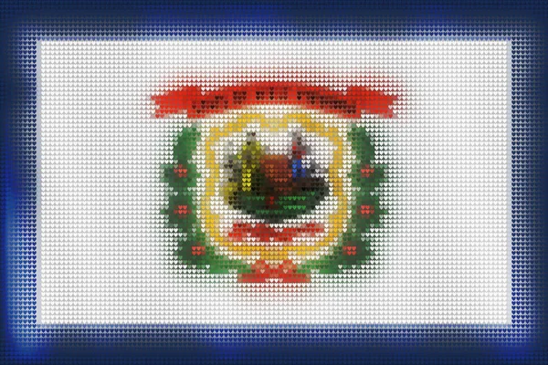 Mosaico Corazón Azulejos Pintura Bandera Virginia Occidental Soplado Viento Amor — Foto de Stock