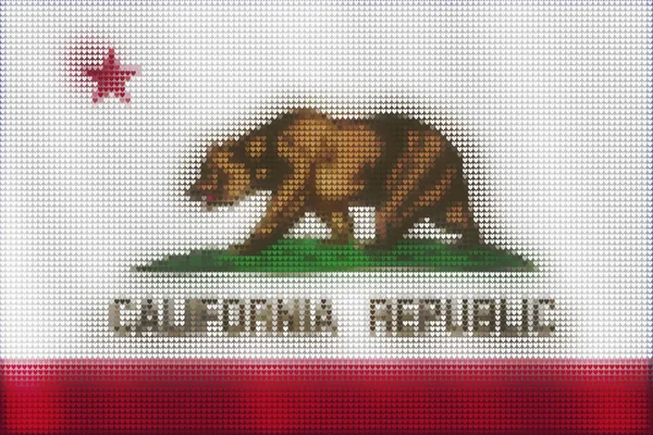 Mozaika Serca Płytki Obraz Flagi California Dmuchane Przez Wiatr Koncepcja — Zdjęcie stockowe