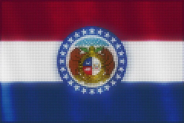 Mosaico Cuore Piastrelle Pittura Della Bandiera Del Missouri Soffiato Nel — Foto Stock