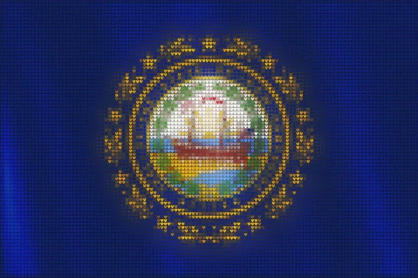 Mosaico Corazón Azulejos Pintura Bandera New Hampshire Soplado Viento Amor — Foto de Stock