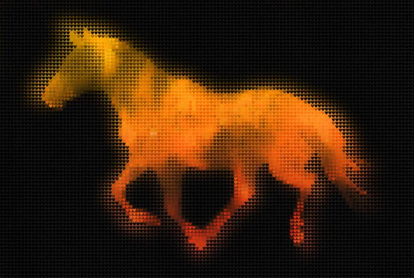 Mosaic Heart Tiles Painting Galloping Horse — Stock Photo, Image