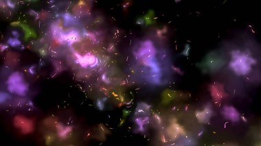 Pürüzsüz Festival arka plan siyah bir arka plan üzerinde renkli noktalar.