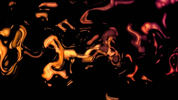 Liso Abstracto Fuego Fantasía Llamas Distorsionadas Manchas Sobre Fondo Negro — Foto de Stock