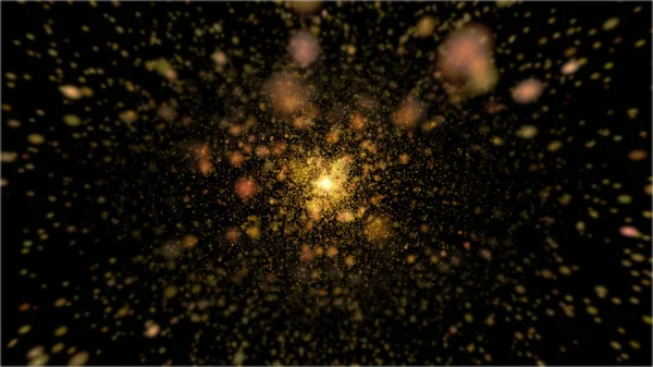 Абстрактная Глянцевая Звезда Взрыва Золота Черном Фоне — стоковое фото