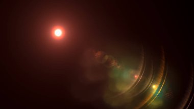 İşaret fişeği doğal bindirmeleri arka plan ışık ve güneş duvar kağıdı ile dijital çok renkli soyut güneş.