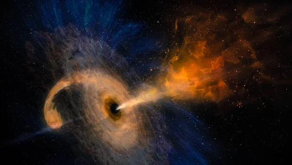 Fondo Pantalla Espacio Abstracto Agujero Negro Con Nebulosa Sobre Estrellas — Foto de Stock