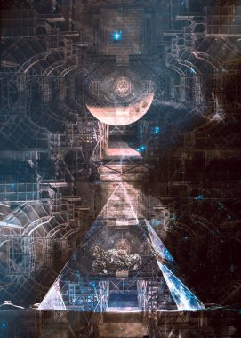 Evren bulutsu gökada ve kutsal geometri soyut uzaydan kolaj. Fütüristik tasarım galaksideki boşluk tasarım yapısı şeklinde. Nasa tarafından döşenmiş bu görüntü unsurları.