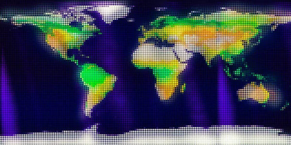 菱形のモザイク タイルから世界地図 — ストック写真