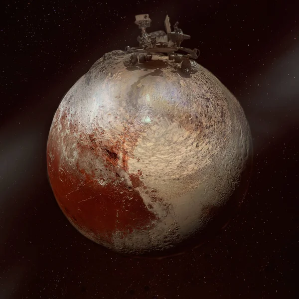 Rover Sul Plutone Collage Elementi Questa Immagine Fornitidalla Nasa — Foto Stock
