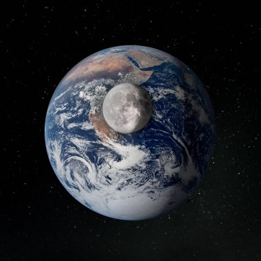 Ay Dünya'ya karşı yüzeyine. Nasa tarafından döşenmiş bu görüntü unsurları.