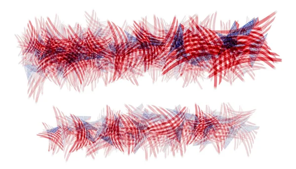 Sada Dvou Řádků Šablon Trojúhelníkovým Usa Příznaky Vzor Řadě Izolované — Stockový vektor