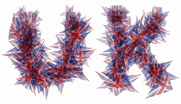 Texto Reino Unido Com Cerdas Afiadas Triangulares Padrão Bandeiras Grã — Vetor de Stock