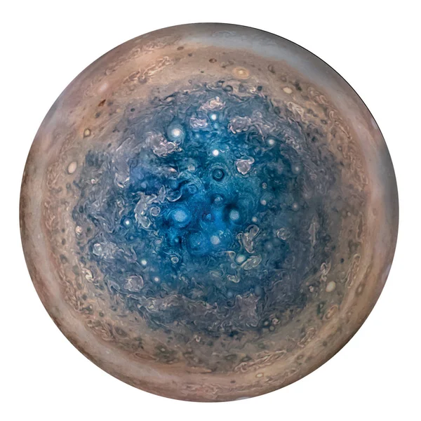 Júpiter Pólo Sul Disco Completo Planeta Júpiter Globo Espaço Isolado — Fotografia de Stock