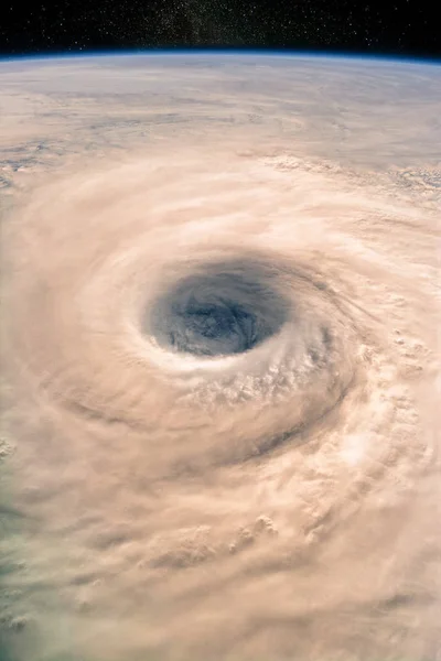 Super Massiva Typhoon Öga Från Rymden Delar Denna Bild Från — Stockfoto