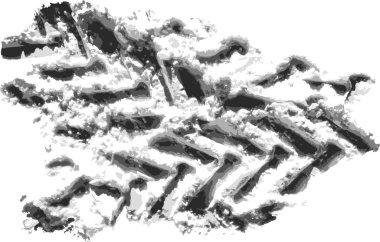 Lastik parça baskı doku. Yatay grunge afiş. Off-Road arka plan. Grafik vektör çizim.