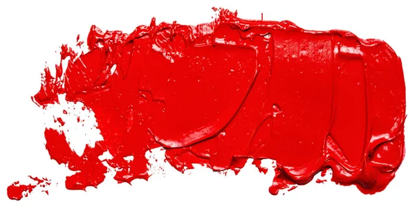 Manchas Pintura Óleo Rojo Aisladas Sobre Fondo Blanco — Foto de Stock