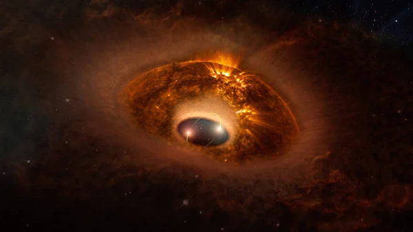 Ojo de galaxia alienígena agujero negro paisaje. Elementos de esta imagen proporcionados por la NASA . — Foto de Stock