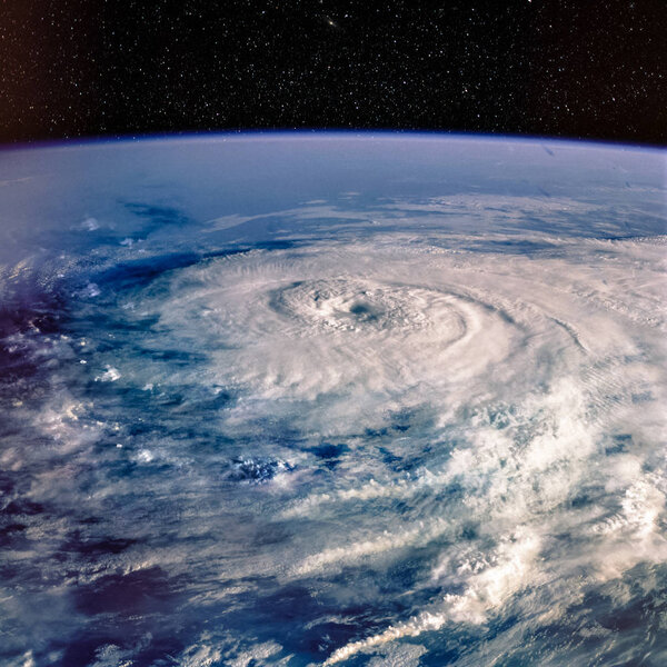 Typhoon. Satellite view. Elements of this image furnished by NASA.