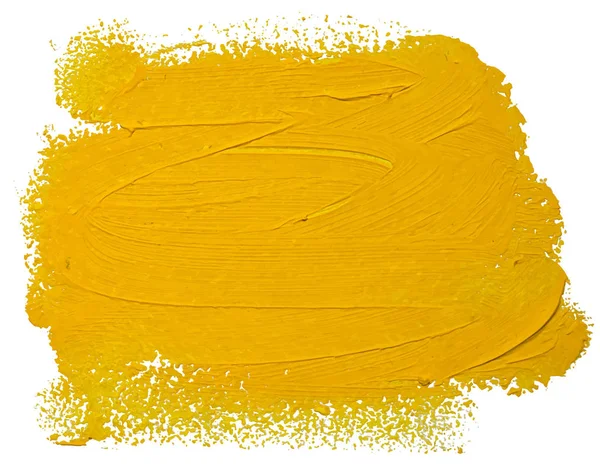 Yellow Oil Brush Stroke Abstract Varnish Splash Trace Shape Glossy — Stock Vector