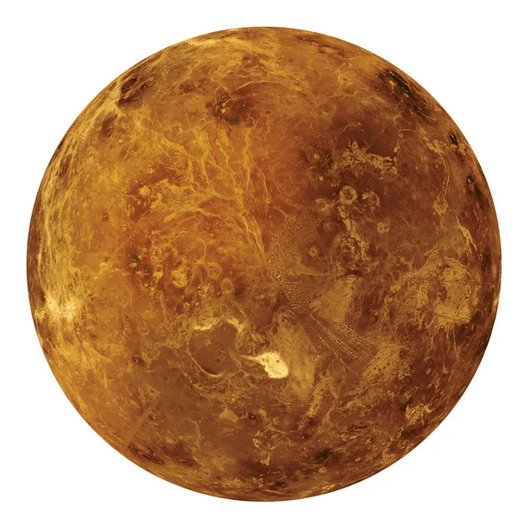 Volle Scheibe des Venusglobus-Planeten aus dem All isoliert auf weißem Hintergrund. Elemente dieses Bildes von der nasa. — Stockfoto
