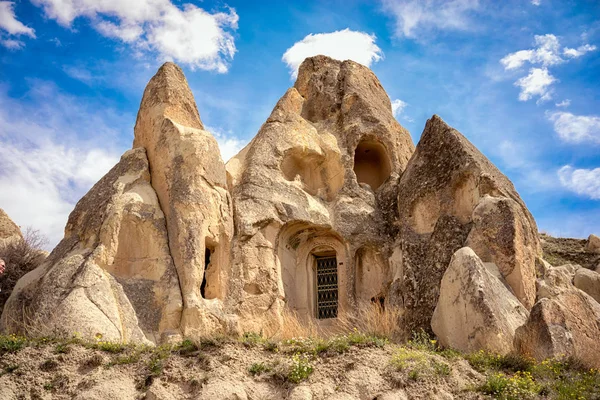 Grot Nederzettingen Het Historische Gebied Van Cappadocië Turkije Deze Kliffen — Stockfoto