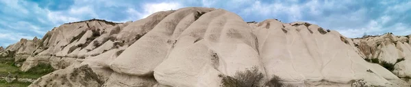 Panoramisch Uitzicht Fancy White Rock Goreme Dorp Turkije Landelijk Landschap — Stockfoto