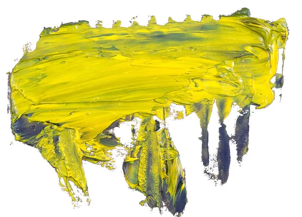 Yellow Black Oil Texture Paint Stain Brush Stroke Hand Painted — Stock Photo, Image
