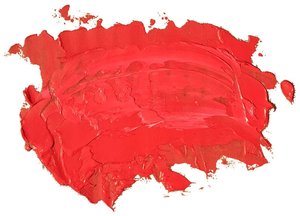 Pintura Textura Aceite Rojo Pincelada Pintada Mano Aislada Sobre Fondo — Foto de Stock