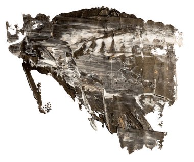 Siyah ve beyaz yağlı doku boya leke fırça kontur, el boyalı, beyaz arka plan üzerinde izole. Eps10 vektör illüstrasyon.