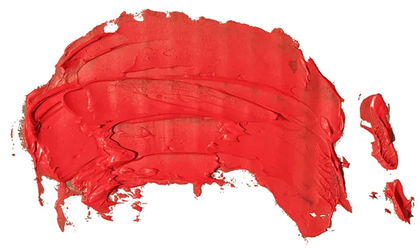 Pintura Textura Aceite Rojo Pincelada Pintada Mano Aislada Sobre Fondo — Vector de stock