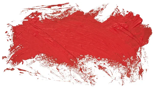 Pintura Textura Aceite Rojo Pincelada Pintada Mano Aislada Sobre Fondo — Foto de Stock