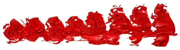 Текстура Червоної Олії Фарбує Довгий Штрих Пензлем Рукою Пофарбовані Ізольовані — стоковий вектор
