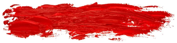 Pintura Textura Óleo Rojo Pincelada Pintada Mano Aislada Sobre Fondo — Vector de stock