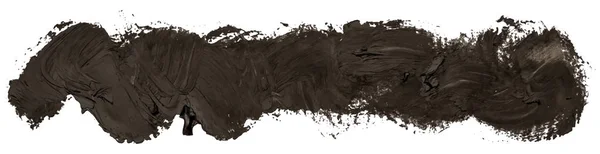 Pincel Pincel Tinta Textura Óleo Longo Preto Pintado Mão Isolado —  Vetores de Stock