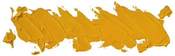 Pincel Tinta Textura Óleo Amarelo Pincel Pintado Mão Isolado Fundo — Vetor de Stock