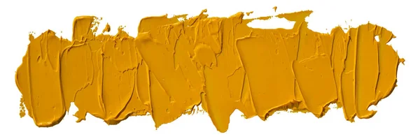 Yellow Oil Texture Paint Stain Brush Stroke Hand Painted Isolated — Wektor stockowy