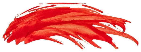 Pociągnięcia Pędzlem Plamy Farby Czerwone Akwarela Tekstury — Wektor stockowy