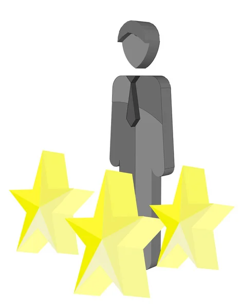 Ikona Spokojenosti Zákazníků Bílém Úspěchy Hodnost Pořadí Hvězda Ikona Uživatelského — Stockový vektor