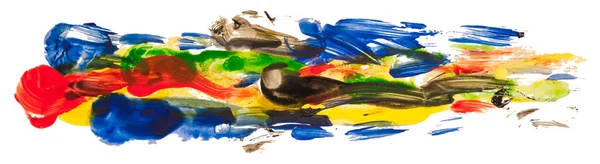 Multicolore Aquarelle Texture Longue Peinture Tache Coup Pinceau Illustration Vectorielle — Image vectorielle